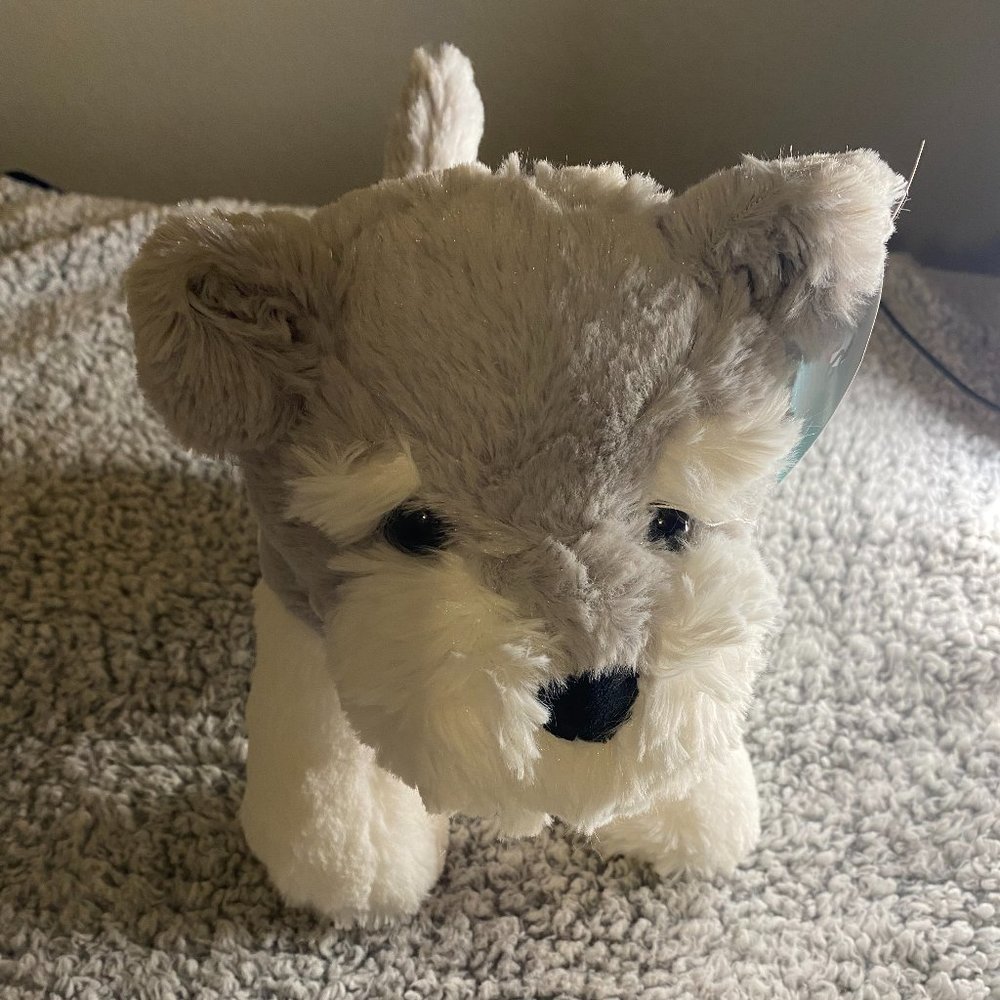 huGme Dog with “XOXO” Bandana, Stuffed Plush Puppy - Gray and White Fur NWT - Picture 4 of 7